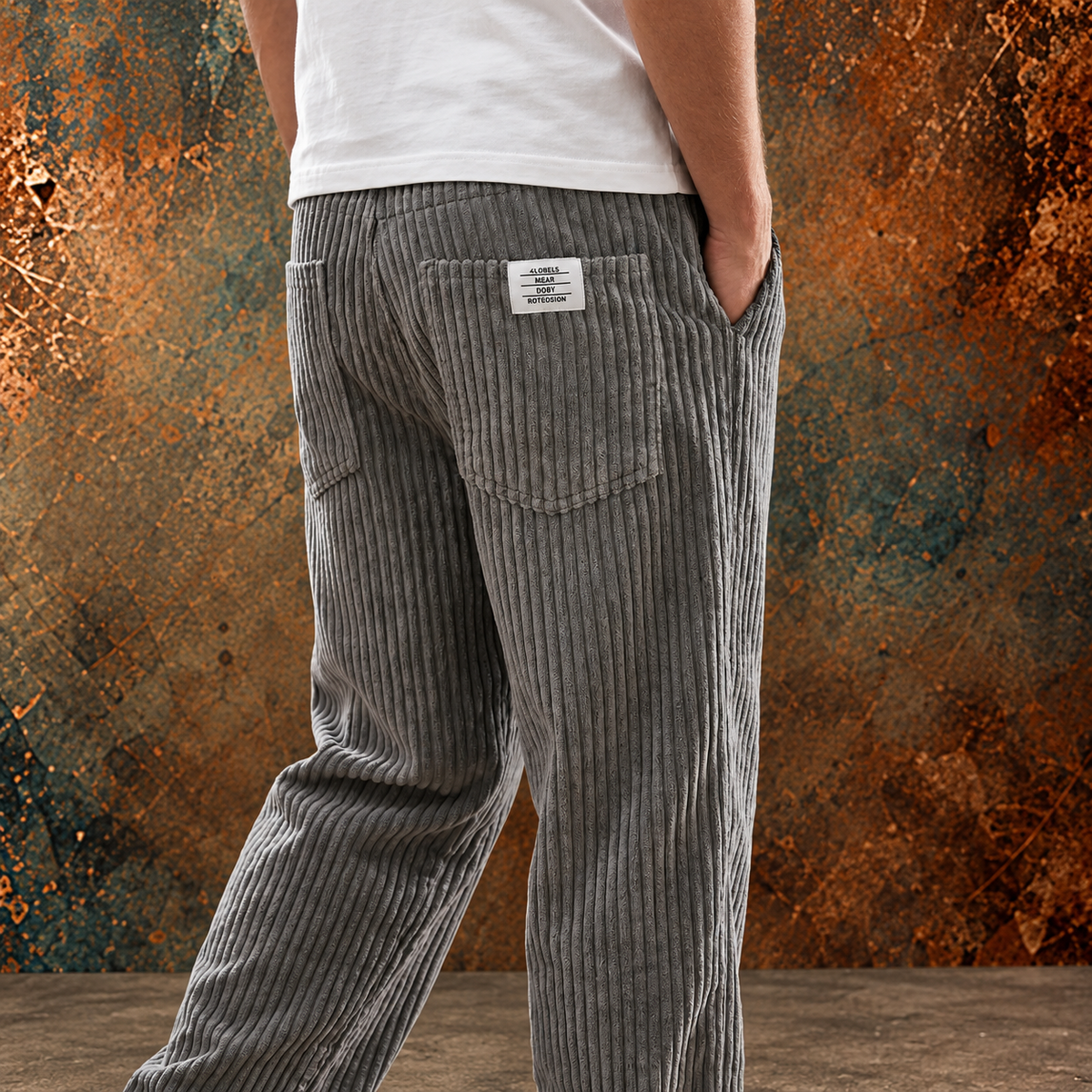 Broek heren | Corduroy broek met elastische taille