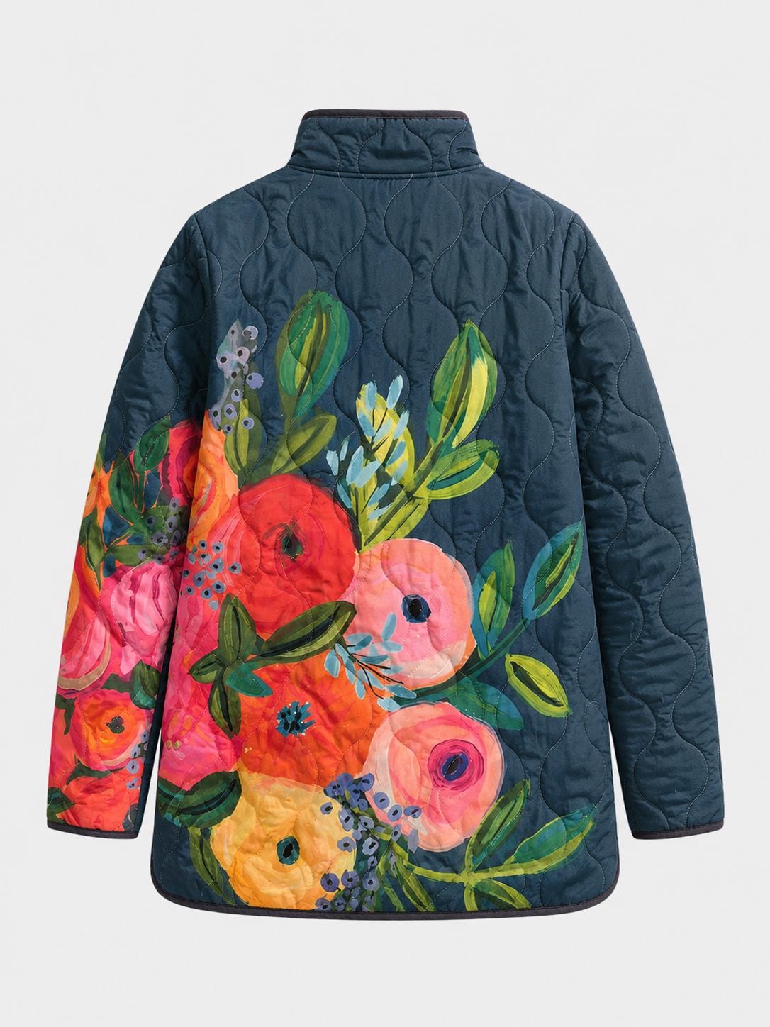 Amaya | Gewatteerde Jas met Bloemenprint