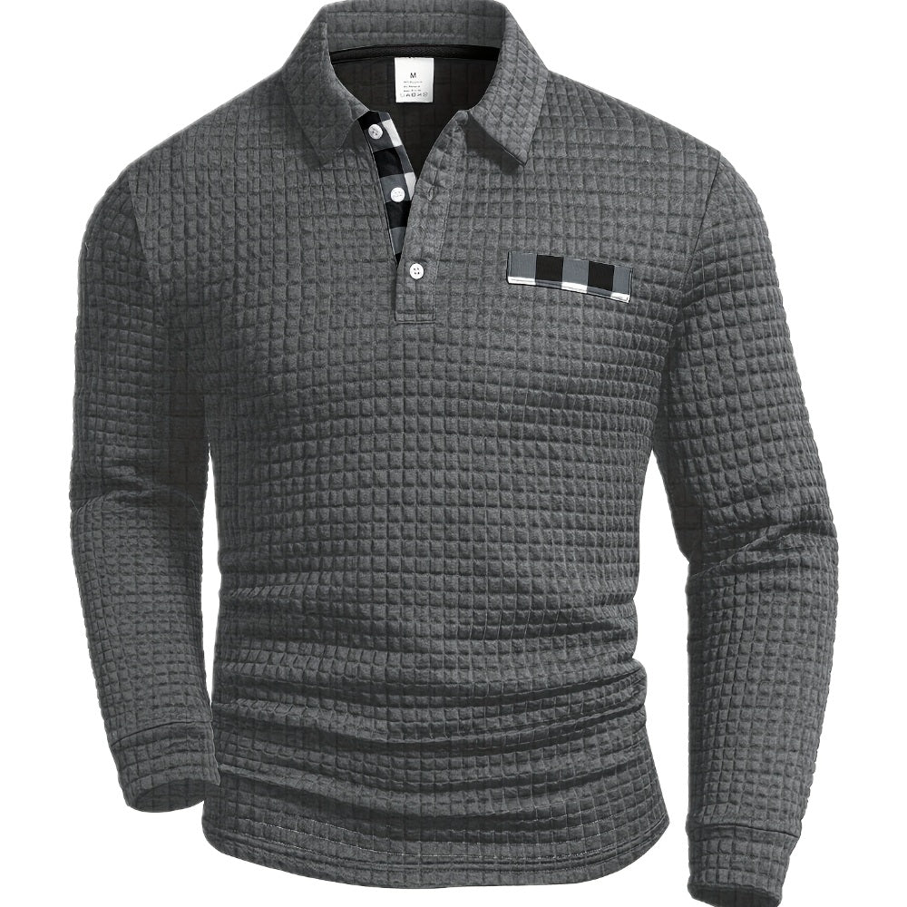 Jelle | Gestructureerde Longsleeve Polo