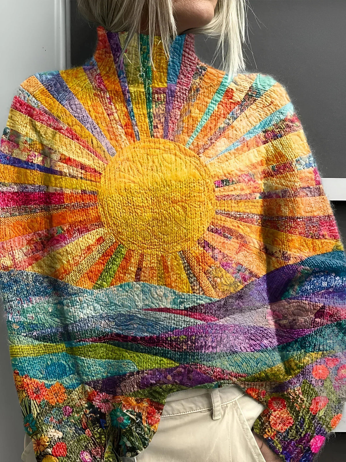 DELACROIX | Trui met opstaande kraag Soleil Fleuri Amélie